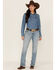 Image #1 - Wrangler Women's Light Wash Mid Willow Ultimate Riding Bootcut Jeans, Blue, hi-res