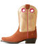 Image #2 - Ariat Girls' Derby Monroe Western Boots - Square Toe, Brown, hi-res
