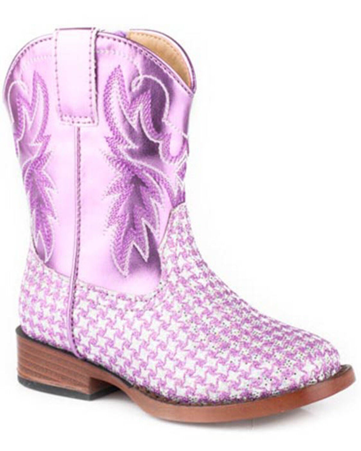 Roper Toddler Girls' Glitter Gleam Western Boots - Square Toe, Purple, hi-res