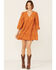 Flying Tomato Women's Floral Eyelet Mini Dress, Gold, hi-res