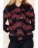Image #3 - Powder River Outfitters Women's Red & Navy Plaid Button-Front Wool Sherpa Coat, Red, hi-res
