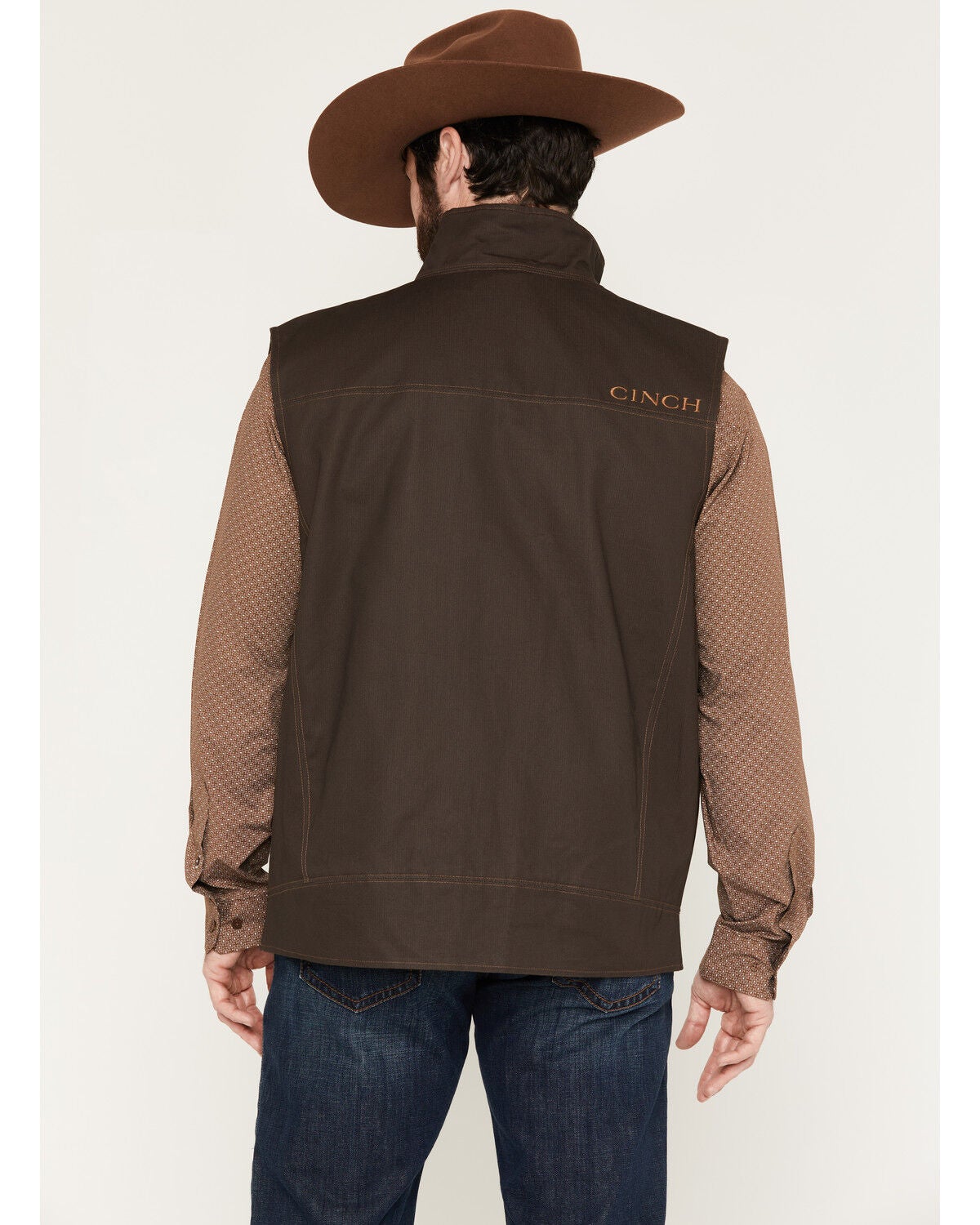 Image #4 - Cinch Men's Canvas Concealed Carry Vest, Brown, hi-res