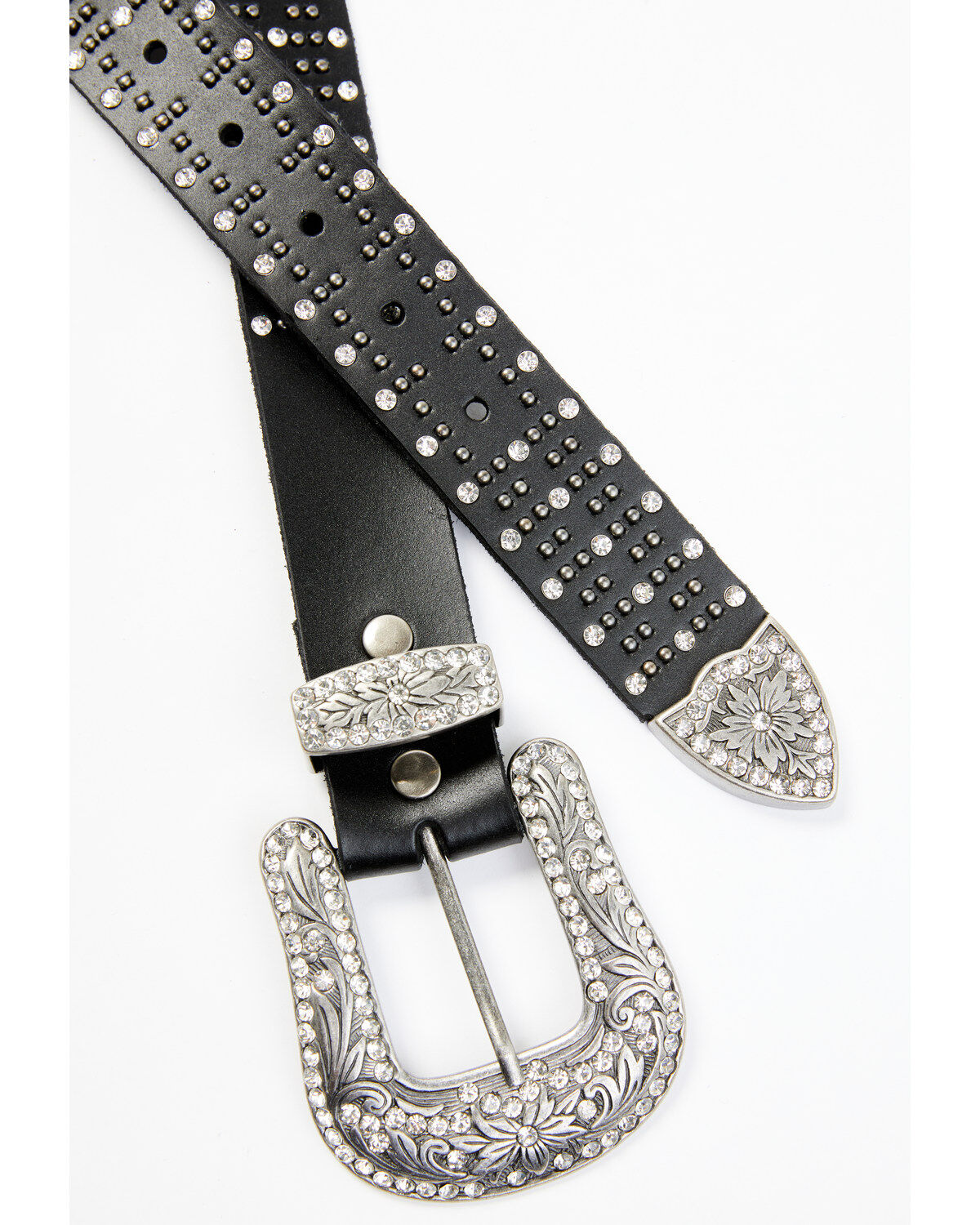 Image #2 - Shyanne Women's Triple Row Bling Belt, Black, hi-res