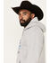 Image #2 - Cody James Men's Barbed Wire Triple Steer Head Hooded Sweatshirt, Light Grey, hi-res