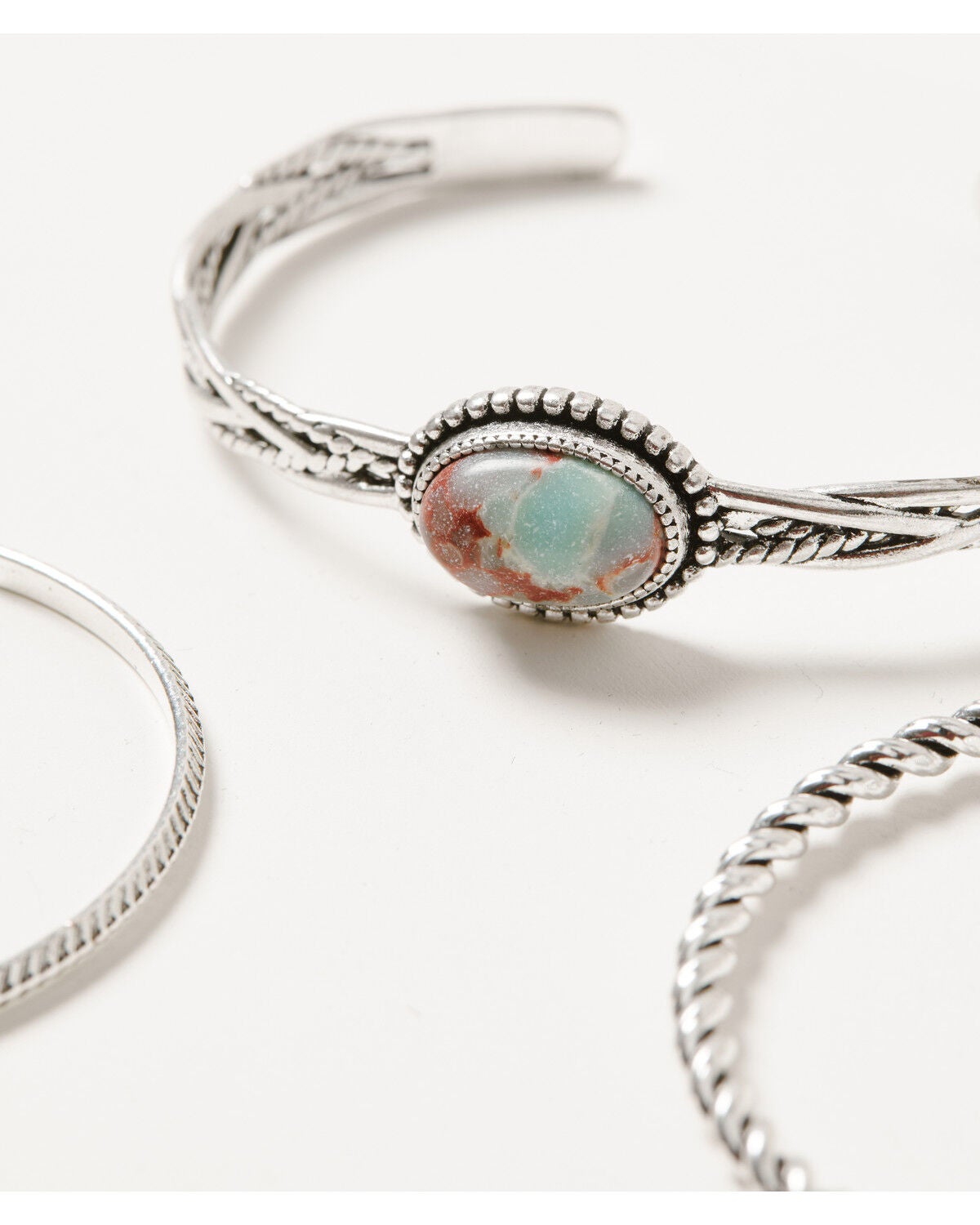 Image #2 - Shyanne Women's Jasper Braided Bracelet Set - 3 Piece, Silver, hi-res