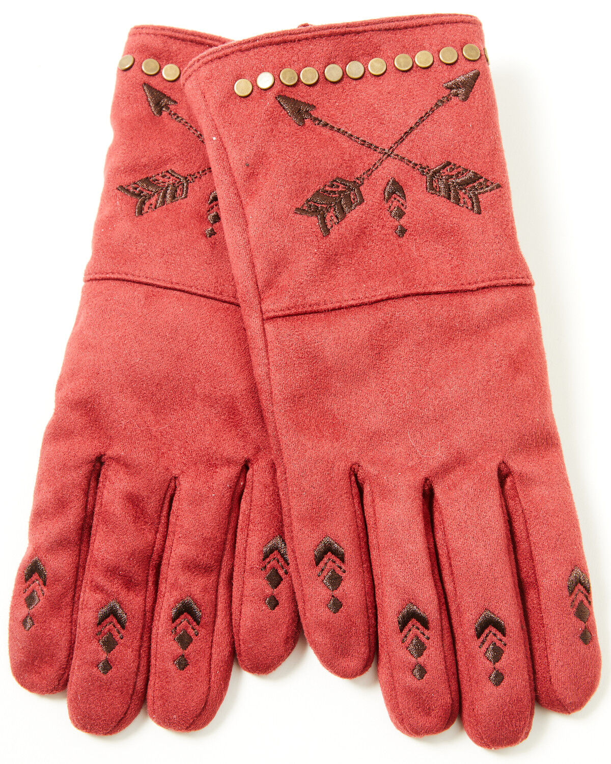 Image #1 - Idyllwind Women's Haley Cross Arrow Gloves, Red, hi-res