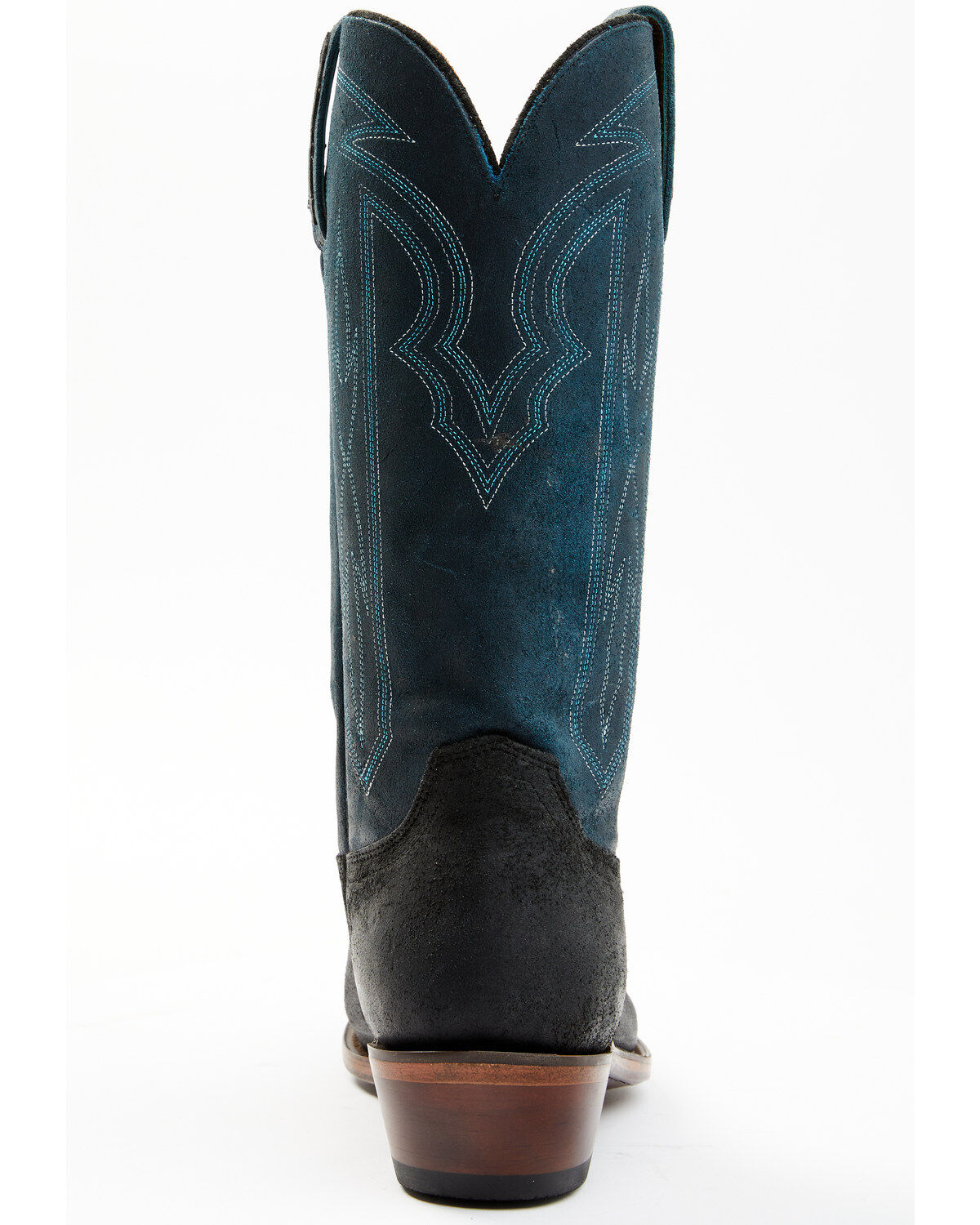Image #5 - Lucchese Men's Two-Tone Roughout Western Boots - Square Toe, Black, hi-res