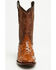 Image #4 - Tanner Mark Men's Ostrich Print Western Boots - Broad Square Toe, Cognac, hi-res