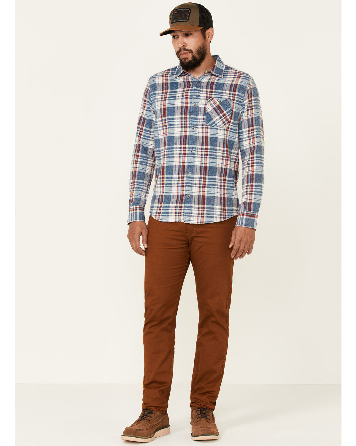 Image #2 - Flag & Anthem Men's Valinda Large Plaid Long Sleeve Button Down Western Shirt, Red, hi-res