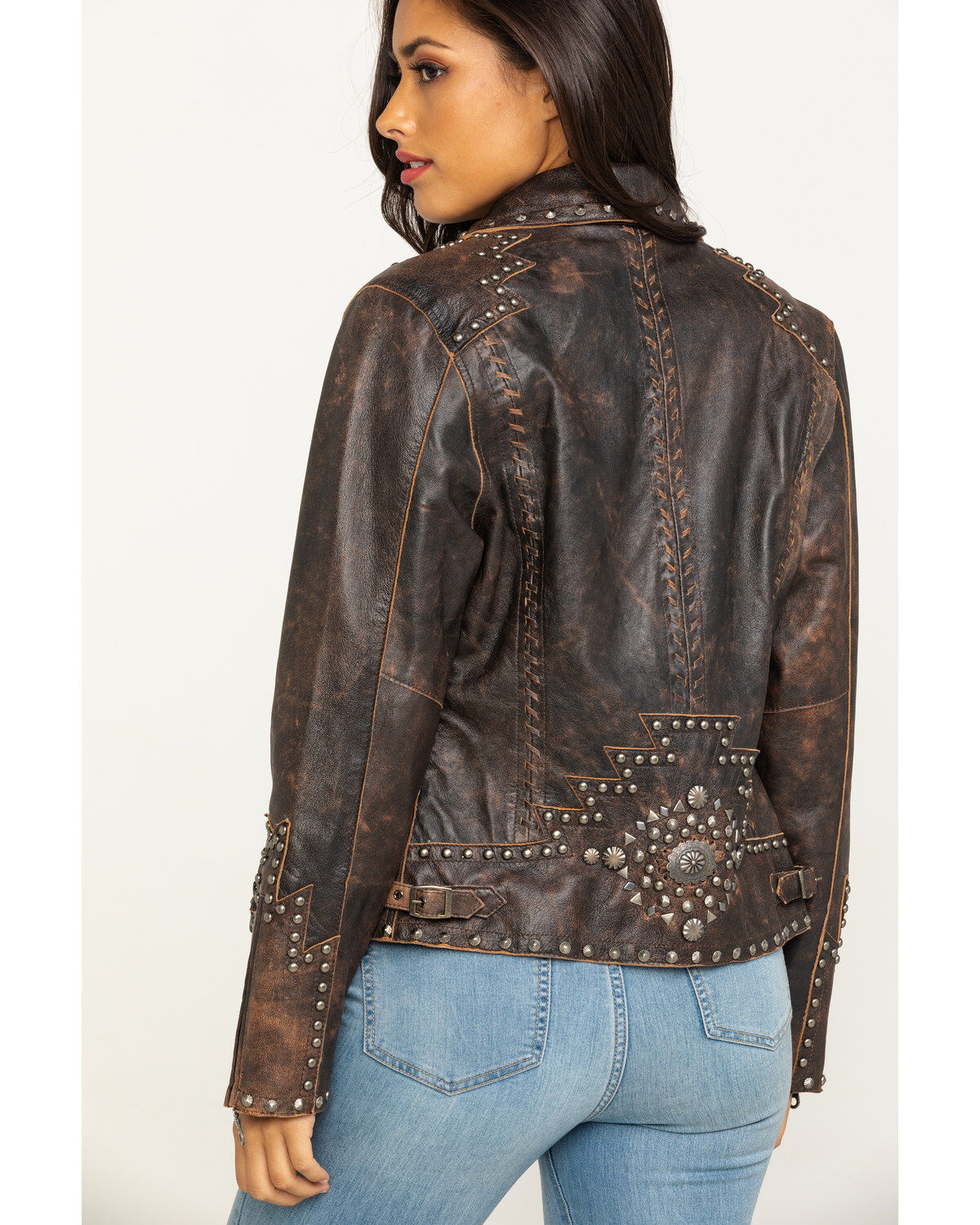 Distressed womens leather jacket Clearance