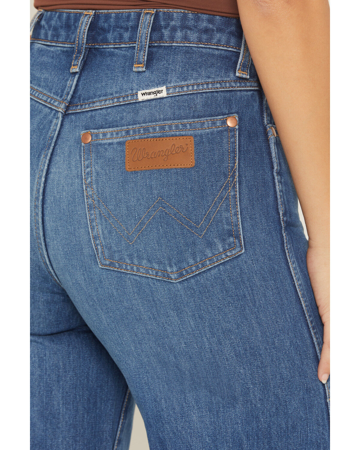 Image #4 - Wrangler Women's Medium Wash High Rise Cuffed Trouser Denim Jeans, Medium Wash, hi-res
