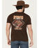 Image #1 - Rock & Roll Denim Men's Boot Barn Exclusive Bucking Bronco Short Sleeve Graphic T-Shirt, Chocolate, hi-res