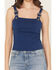 Image #3 - Rock & Roll Denim Women's Square Neck Buckle Tank, Blue, hi-res