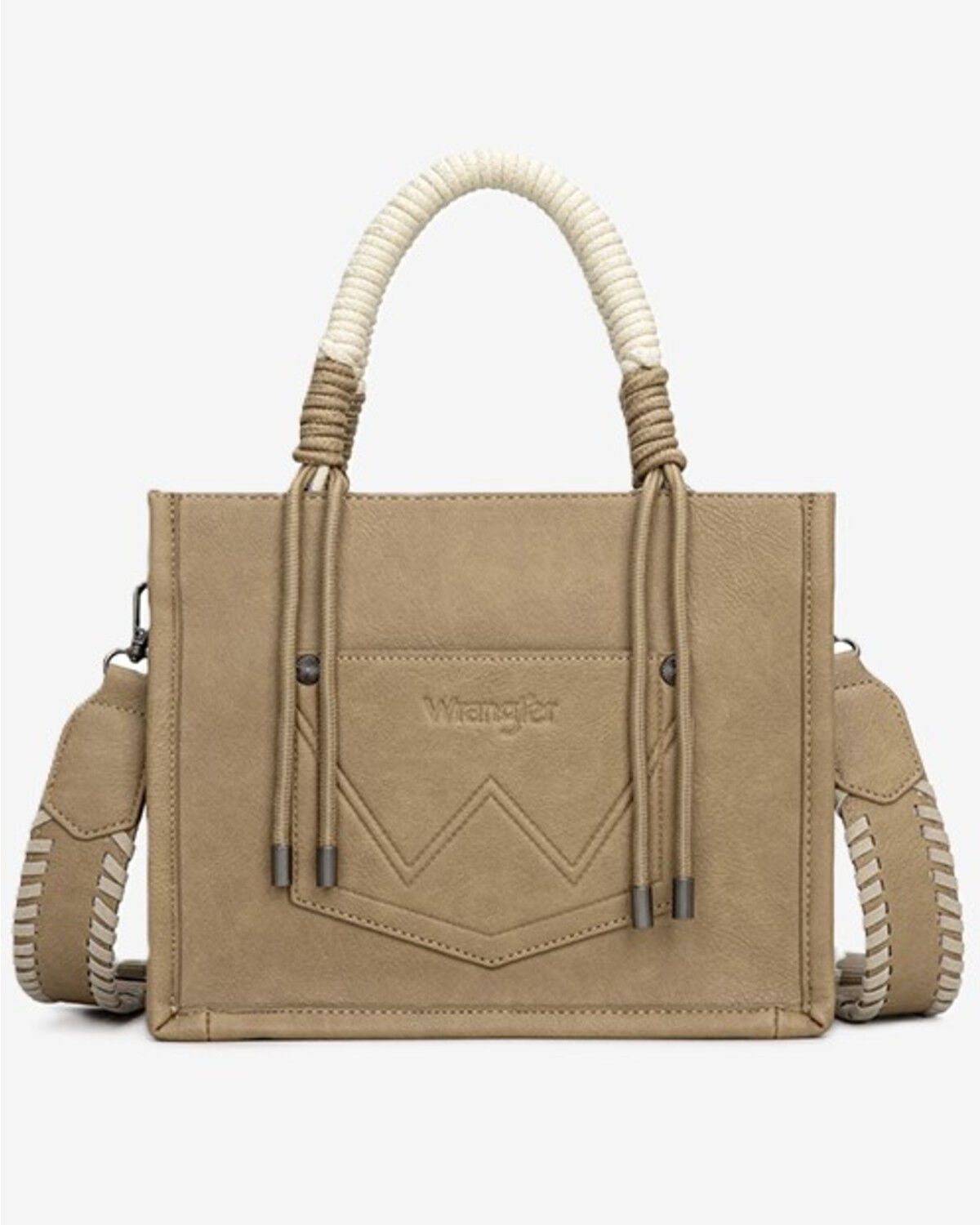 Image #2 - Wrangler Women's Cow Print Crossbody Tote, Khaki, hi-res