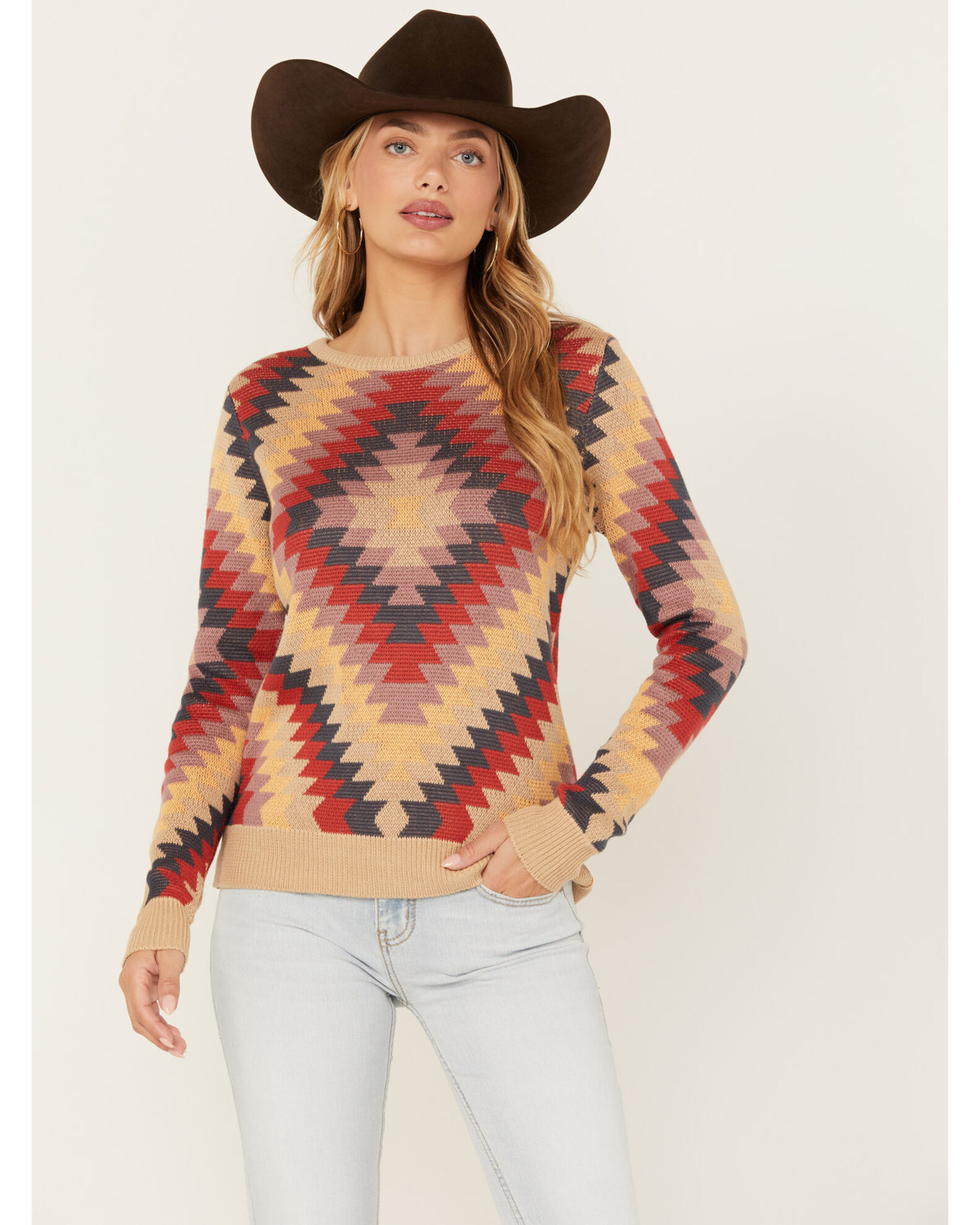 Cotton & Rye Women's Border Star Print Sweater