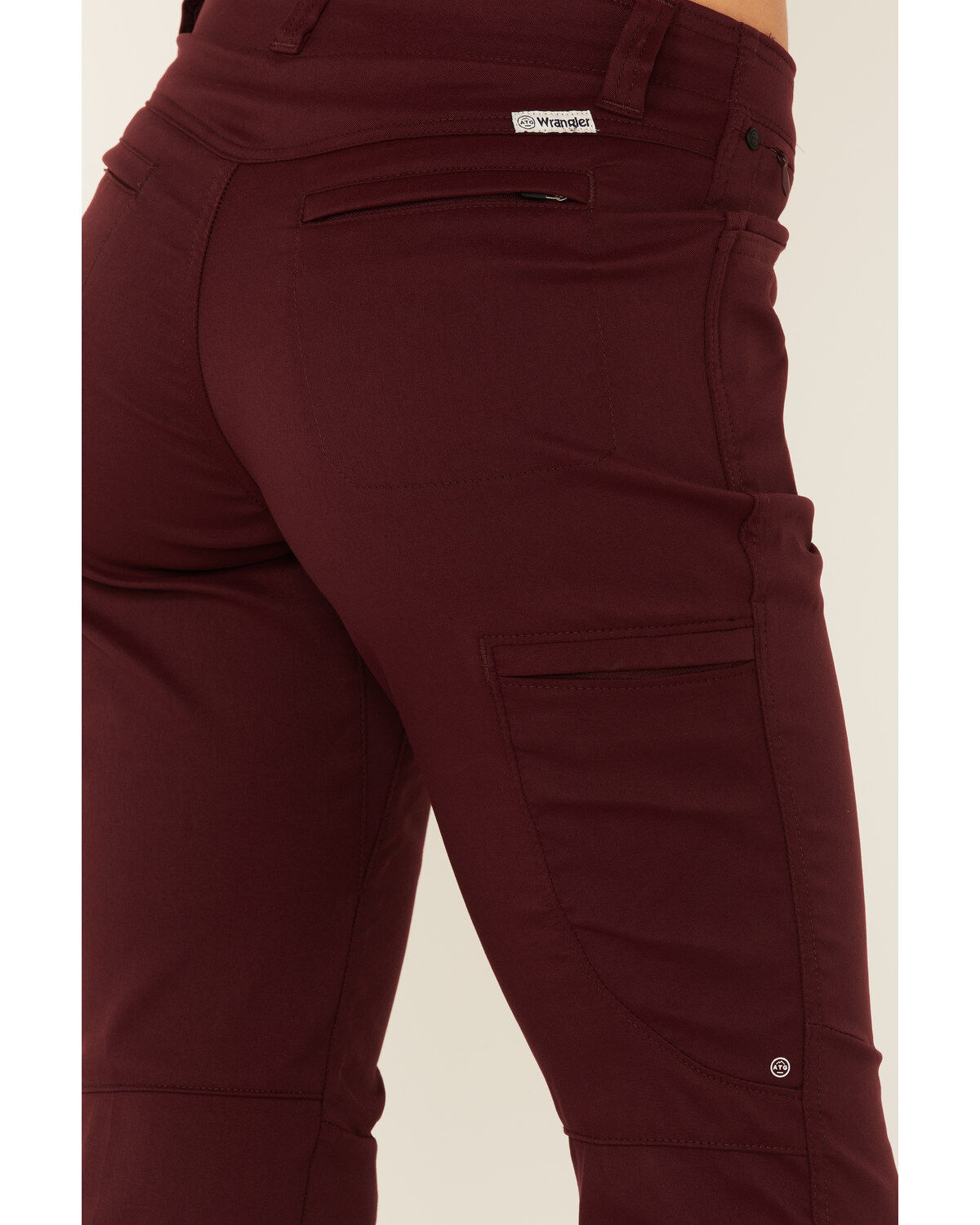 Image #3 - Wrangler Women's Slim Fit Utility Pants, Maroon, hi-res