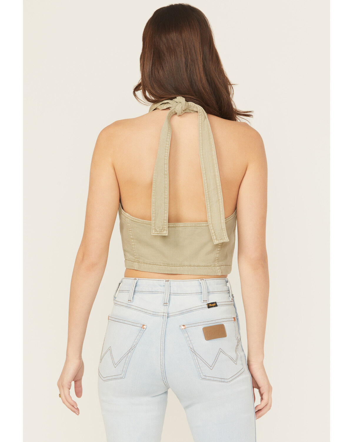 Image #4 - Wrangler Women's Modern Halter Vest Top, Olive, hi-res