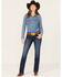 Image #1 - Wrangler Retro Women's Dark Wash Mid Rise Stretch Bootcut Jeans, Dark Wash, hi-res