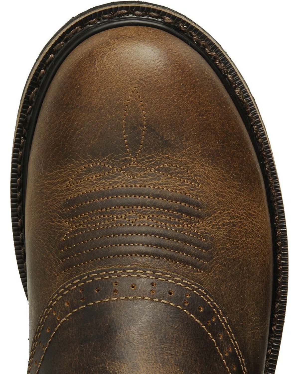 Image #6 - Justin Men's Stampede Superintendent Work Boots - Steel Toe, Brown, hi-res