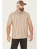 Image #1 - North River Men's Cozy Cotton Plaid Short Sleeve Button Down Western Shirt, Mustard, hi-res