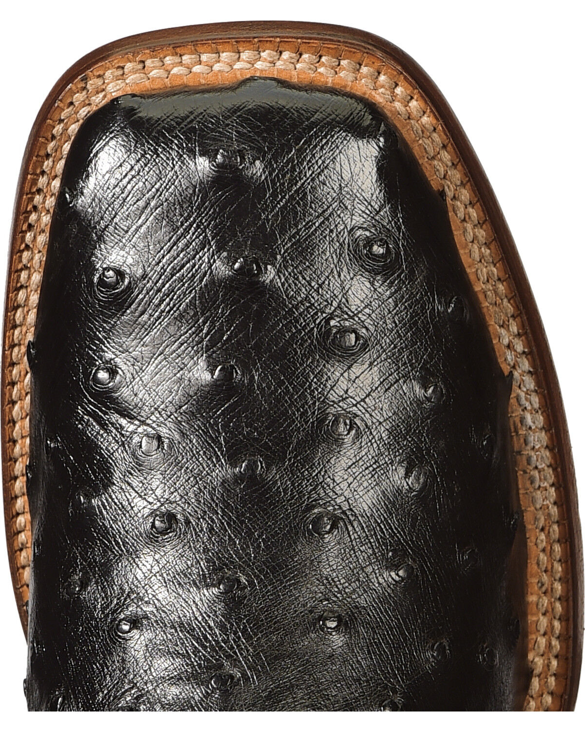 Image #12 - El Dorado Men's Handmade Full Quill Ostrich Stockman Boots - Broad Square Toe, Black, hi-res