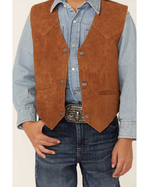 Image #2 - Scully Kid's Boar Suede Vest, Bourbon, hi-res