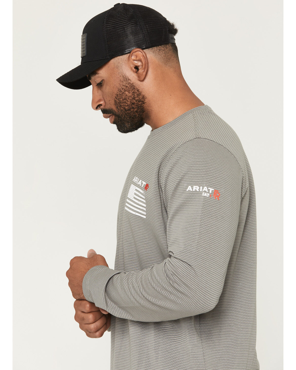 Image #3 - Ariat Men's Boot Barn Exclusive FR Freedom Long Sleeve Work Shirt, Charcoal, hi-res