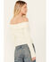 Image #4 - Shyanne Women's Pointelle Ribbed Off The Shoulder Top, Cream, hi-res