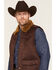 Image #2 - Cody James Men's Arroyo Faux Shearling Sherpa Lined Vest, Pecan, hi-res