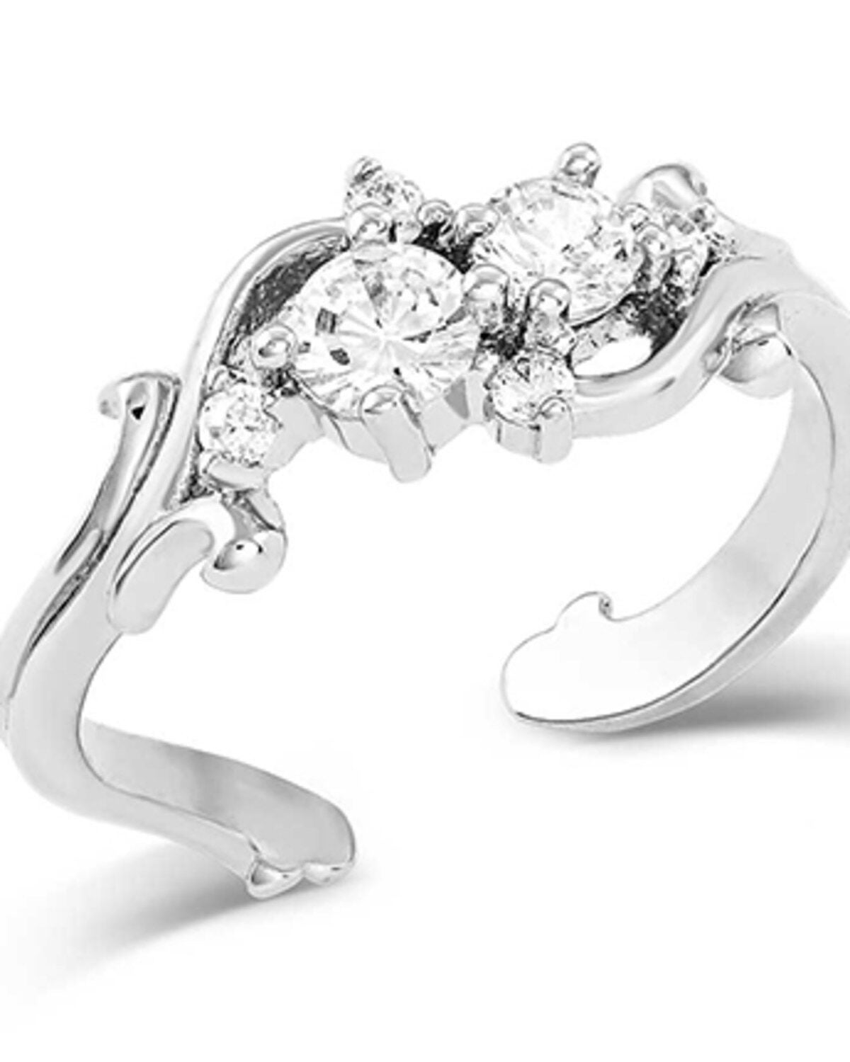 Montana Silversmiths Women's Fiery Ice Silver Crystal Ring, Silver, hi-res