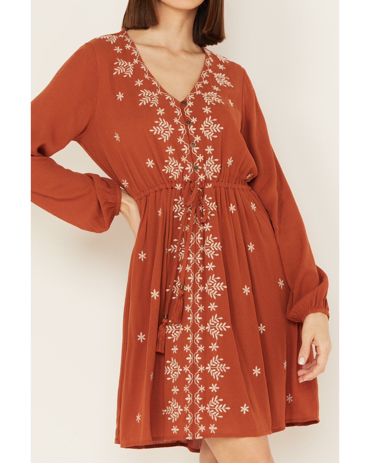Image #3 - Jolt Women's Embroidered Long Sleeve Mini Dress, , hi-res