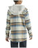 Image #3 - Carhartt Boys' Plaid Print Button-Down Hooded Shirt Jacket, Grey, hi-res