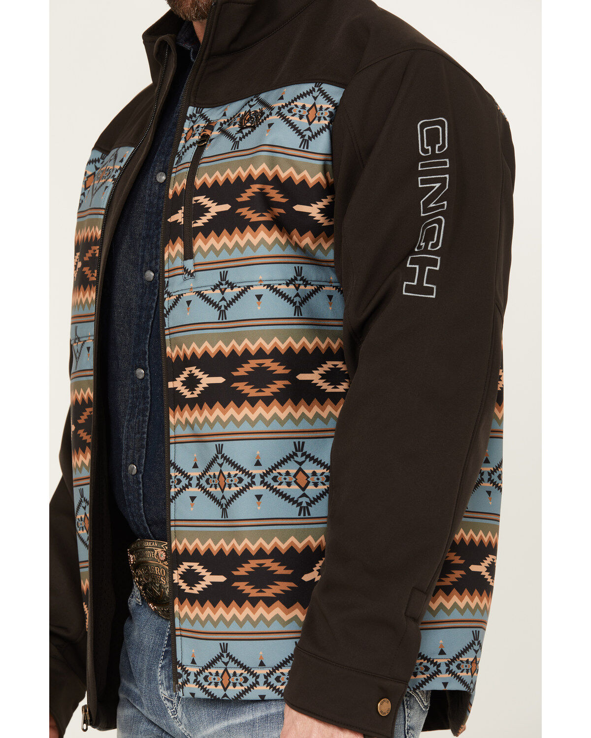 Cinch Men's Blocked Southwestern Softshell Jacket | Boot Barn
