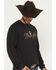 Image #2 - Wrangler Men's Steerhead Roped Logo Long Sleeve Graphic T-Shirt, Black, hi-res