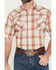Image #3 - Ely Walker Men's Plaid Print Short Sleeve Pearl Snap Western Shirt, Gold, hi-res