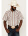 Image #1 - Cody James Men's Mount Vernon Small Plaid Short Sleeve Pearl Snap Western Shirt, Brown/blue, hi-res