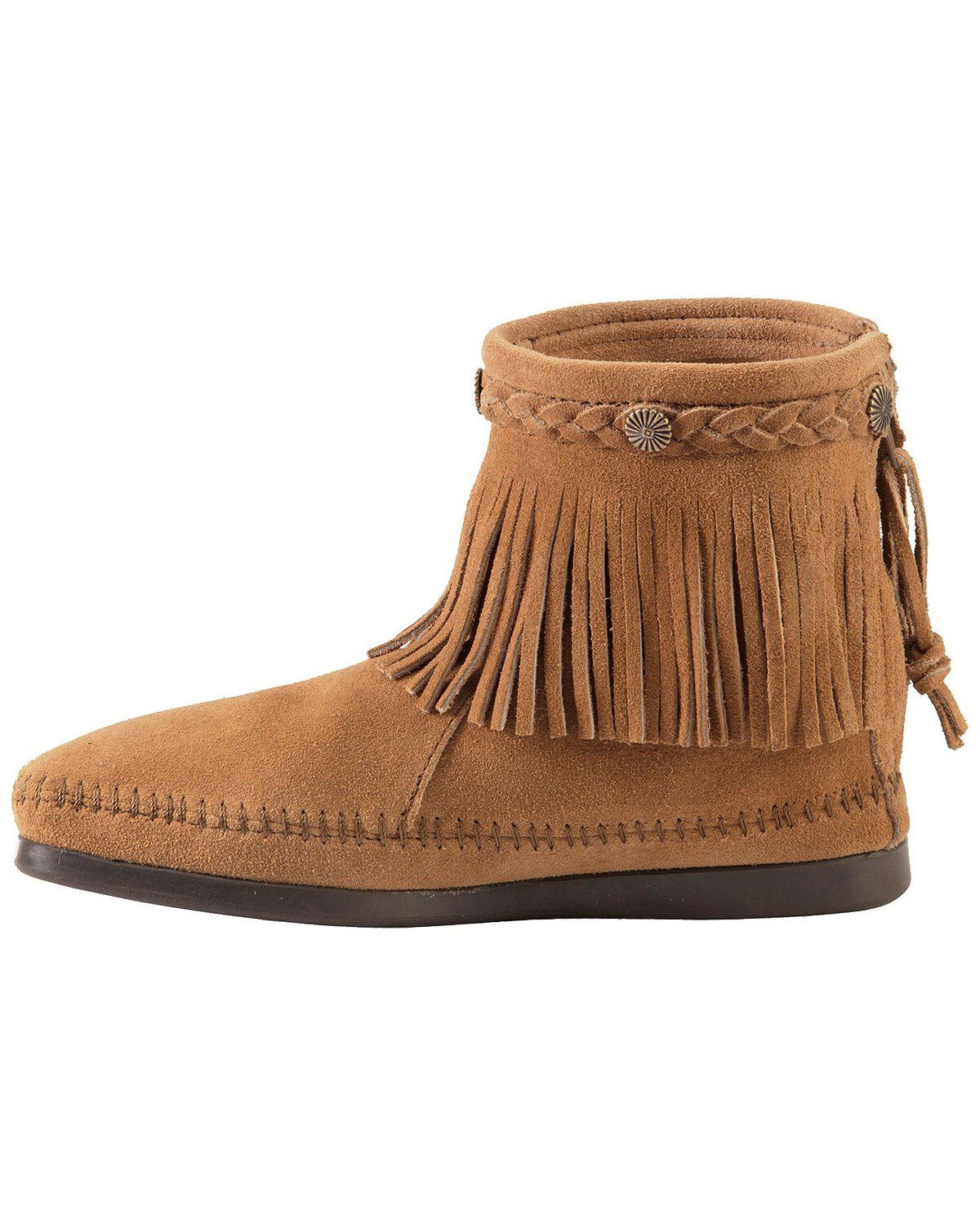 Image #3 - Minnetonka Women's Back Zipper Ankle Moccasins - Moc Toe, , hi-res