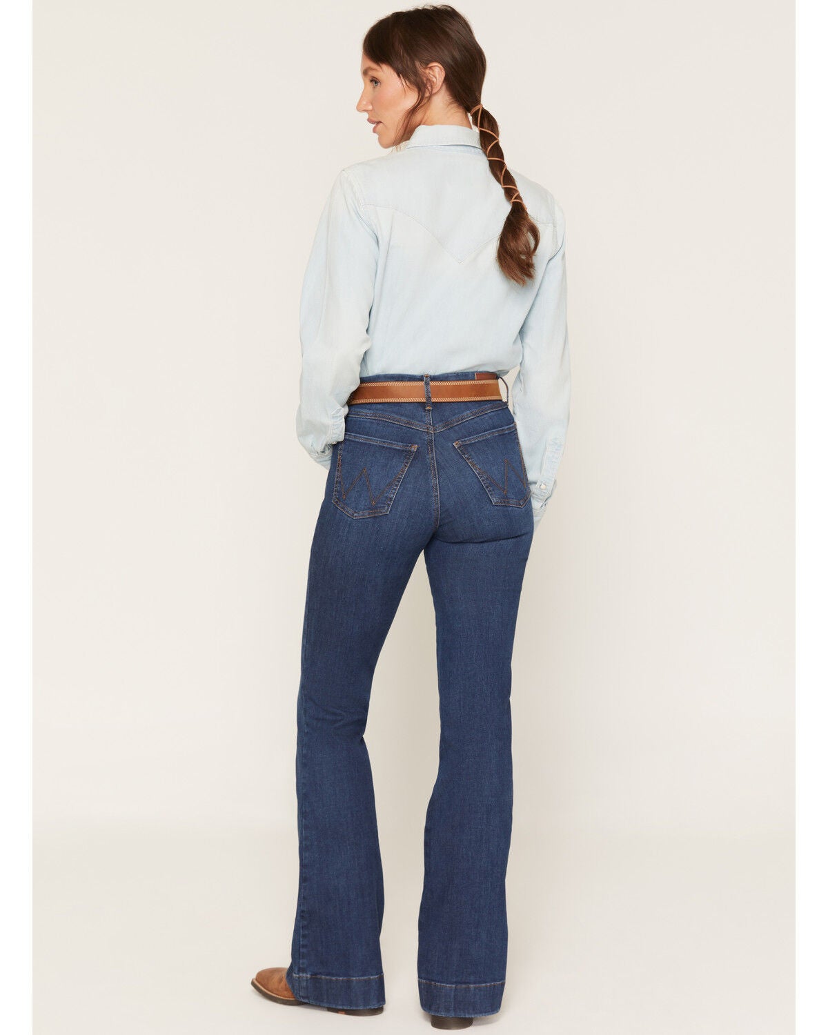 Image #3 - Wrangler Women's Reina Dark Wash Bespoke High Rise Trouser Stretch Denim Jeans, Dark Wash, hi-res