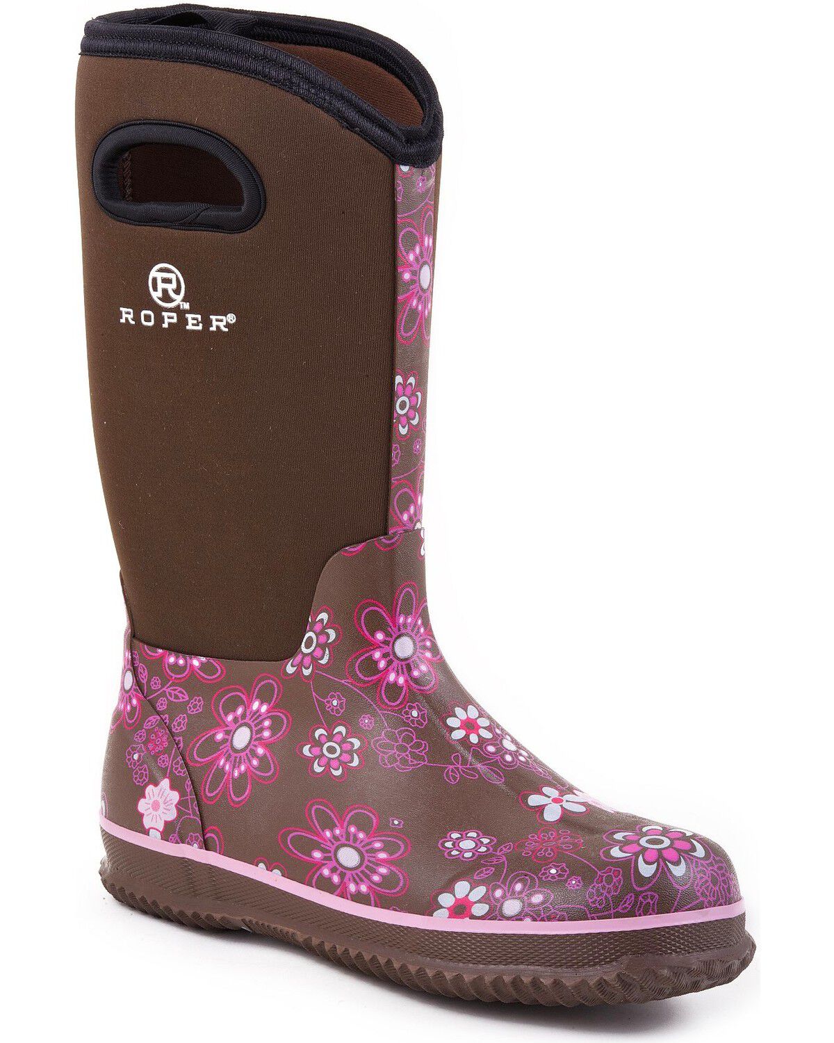 Image #1 - Roper Women's Neoprene Barnyard Work Boots - Soft Boots , Brown, hi-res