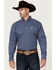 Image #1 - Cowboy Hardware Men's Cross Floral Print Long Sleeve Button-Down Stretch Western Shirt, Navy, hi-res