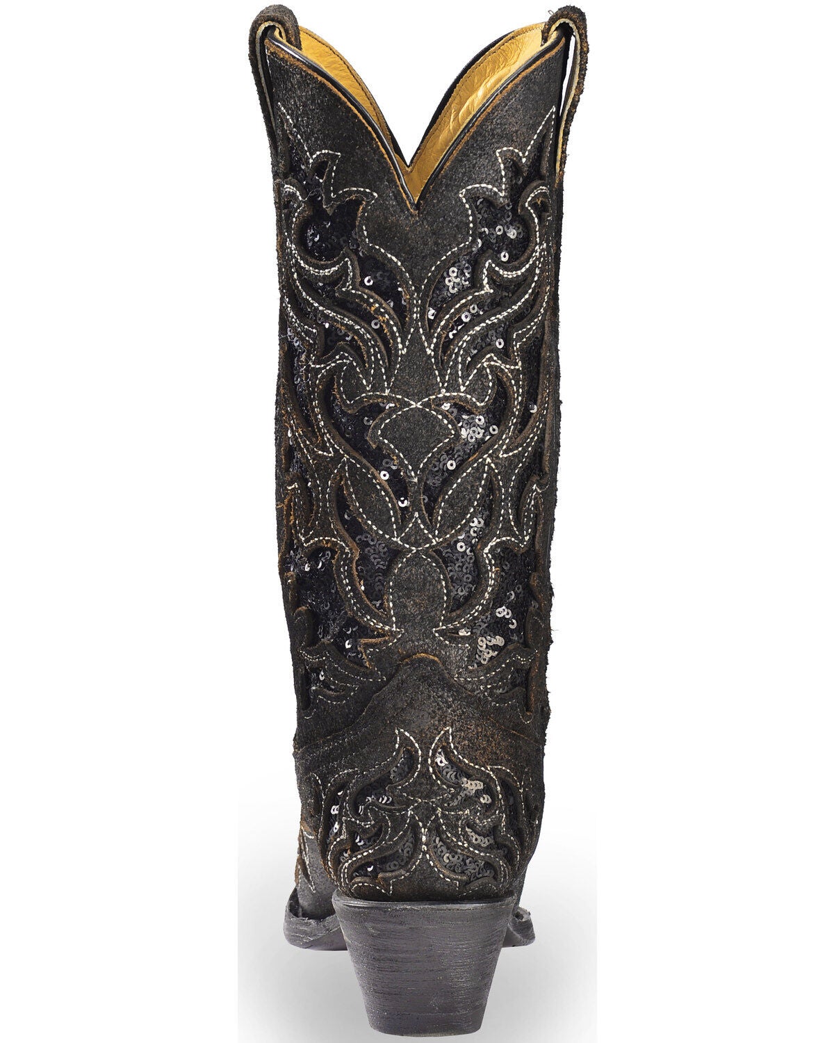 black sequin corral boots