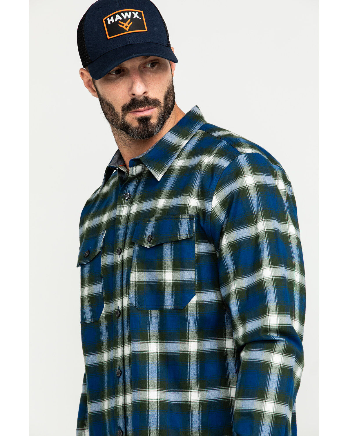 Image #5 -  Hawx Men's Lineman Plaid Stretch Flannel Long Sleeve Work Shirt, , hi-res