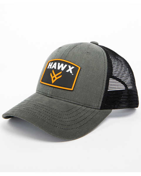 Hawx® Men's Grey Patch Logo Trucker Cap, Grey, hi-res