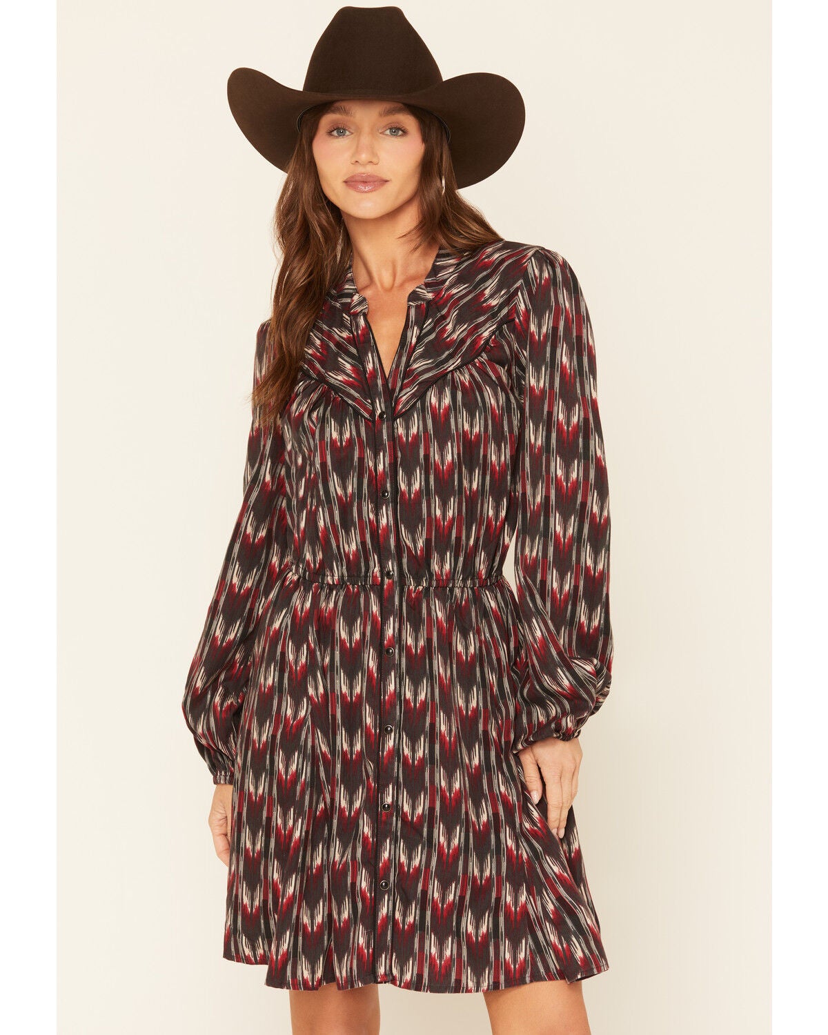 Image #3 - Ariat Women's Crawford Southwestern Print Long Sleeve Mini Dress, Multi, hi-res