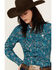 Image #2 - Cinch Women's Paisley Print Long Sleeve Button-Down Western Core Shirt , Blue, hi-res