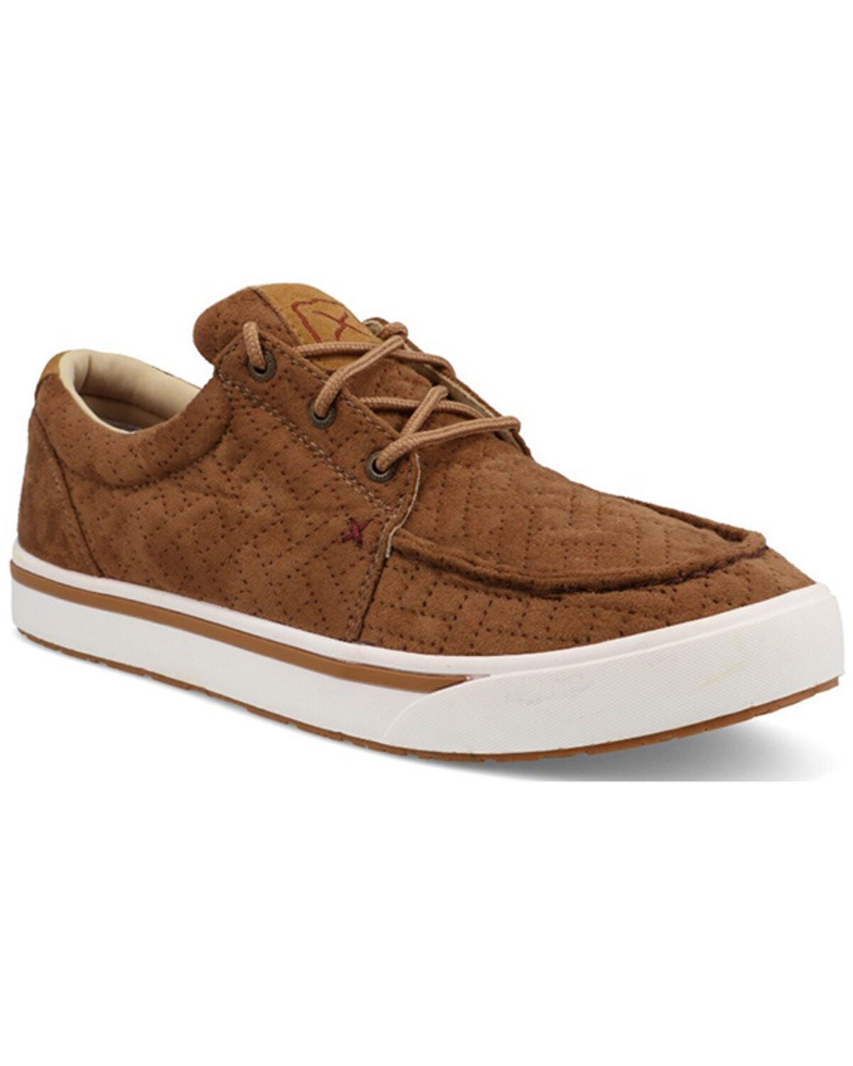 Twisted X Men's Kicks Lace-Up Shoes- Moc Toe, Chestnut, hi-res