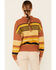 Very J Women's Striped Fuzzy Knit Sweater , Rust Copper, hi-res