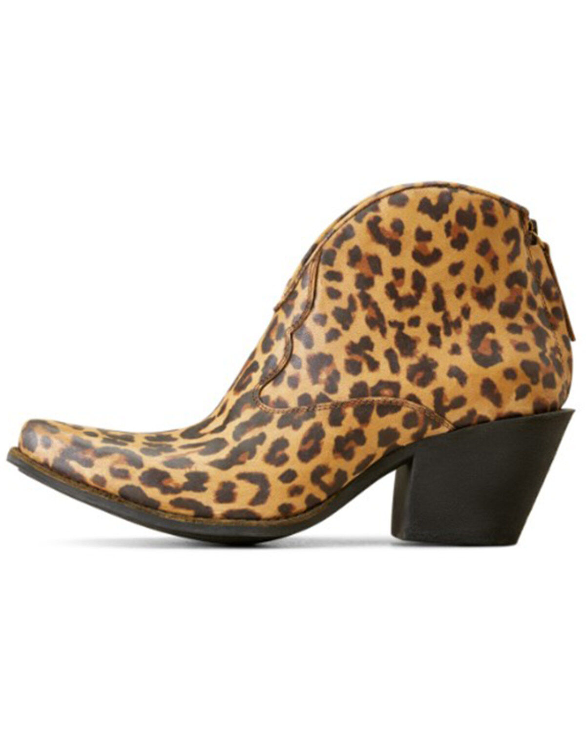 Image #2 - Ariat Women's Layla Distressed Leopard Print Booties - Snip Toe, Brown, hi-res