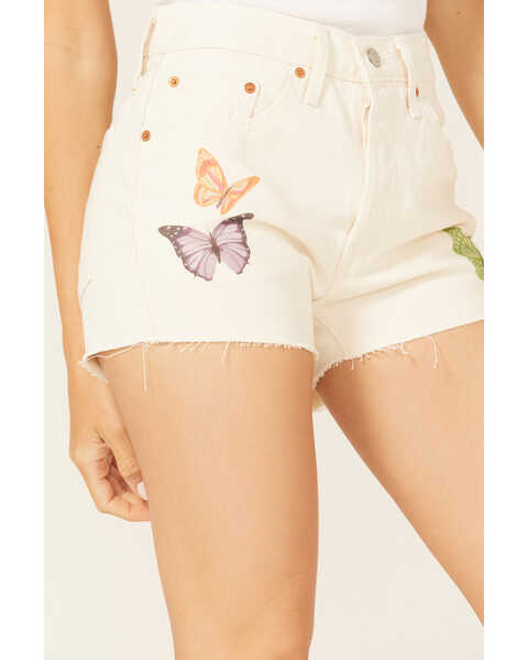 Levi's Women's 501 Give Me Butterflies High Rise Denim Shorts, Ivory, hi-res