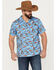 Cinch Men's Camp Tumbleweed Cowboy Short Sleeve Button Down Western Shirt, Blue, hi-res